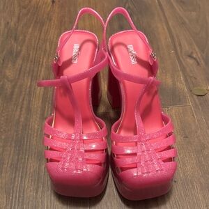 Melissa Glittery Pink Women's Platform Heels